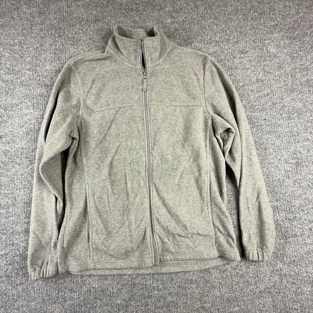 Starter Jacket Mens Medium Gray Full Zip Fleece Stand Collar Outdoor RM33437H